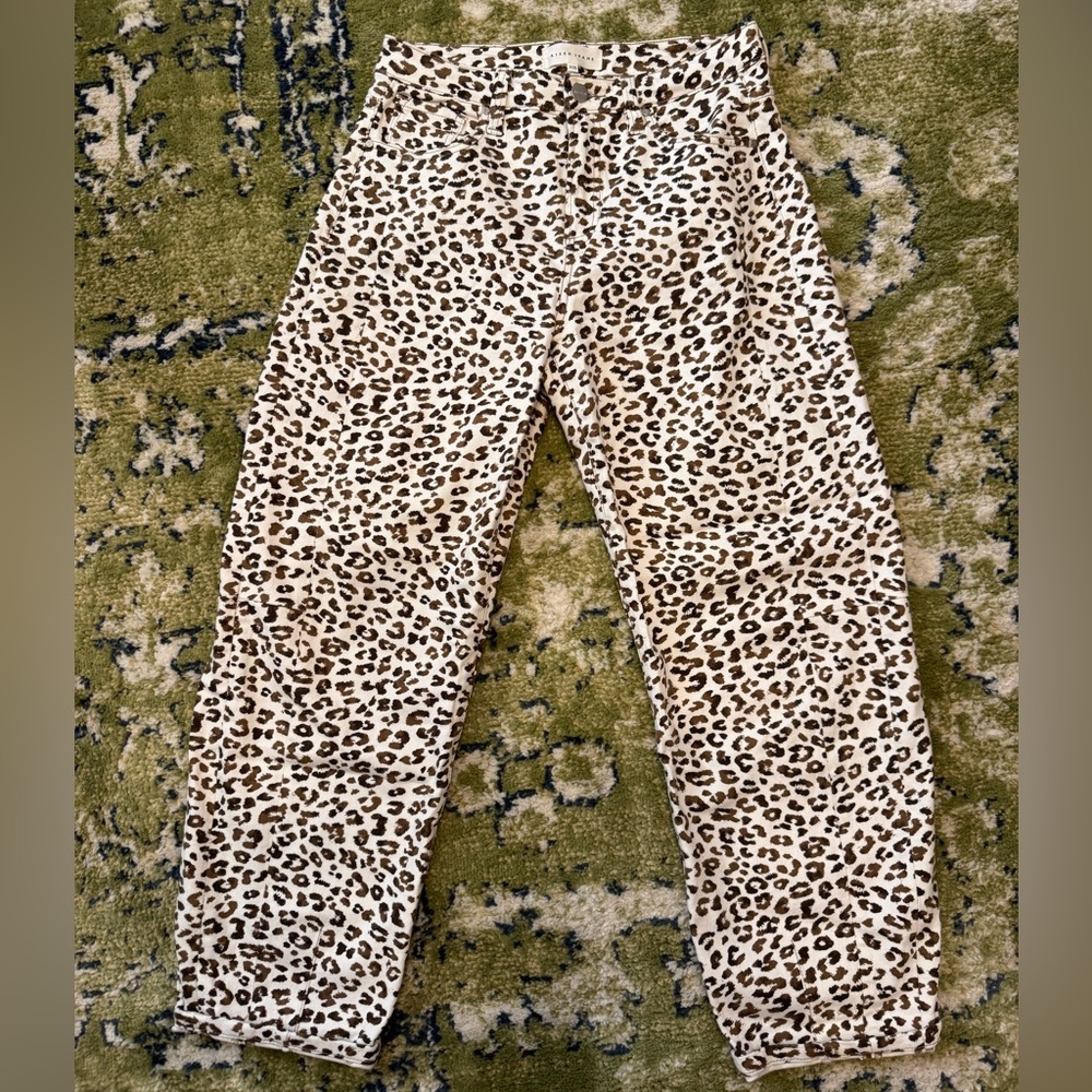 Risen Leopard Print Women Barrel Jeans NWOT